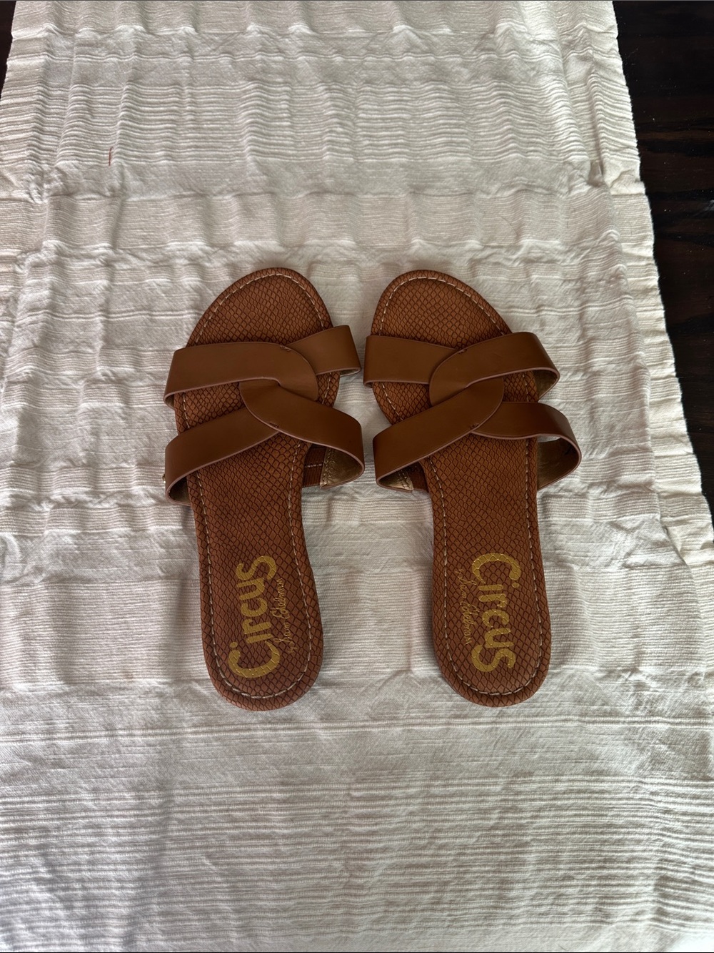 Circus by Sam Edelman Tan Braided Slide Sandals